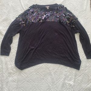 H&M sequin shoulder sweater